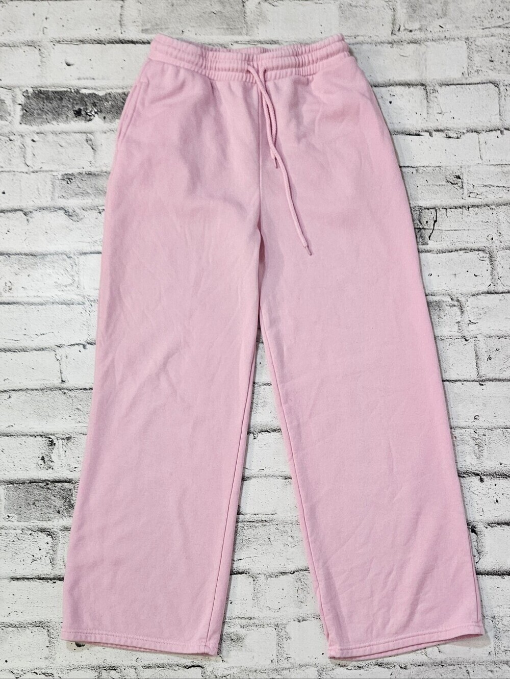 Reflex Pink Wide Leg Fleece Sweatpants Large Drawstring Lounge Pants